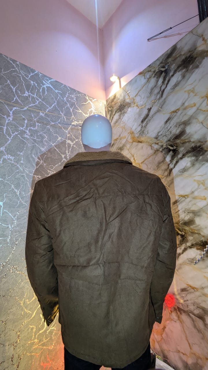 Men’s Brown Sherpa-Collar Winter Jacket