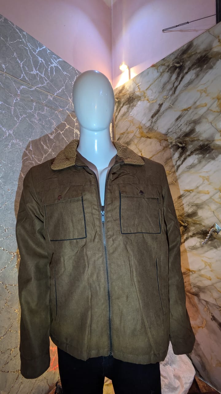 Men’s Brown Sherpa-Collar Winter Jacket